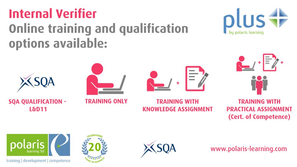 Image of our Internal Verifier online training and qualification options 