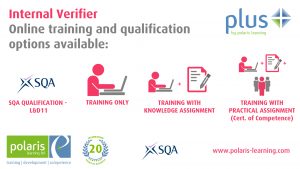 verifier training options 2016, SQA qualification - L&D11, trraining only, training with knowledge assignment, training with practical assignment (cert. of competence)